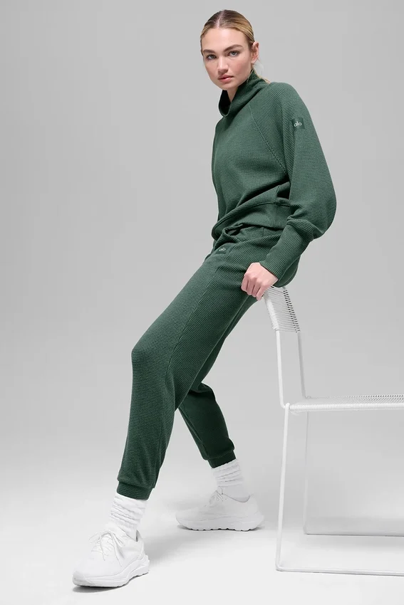 Pantalones jogger Waffle Weekend Escape - Verde trébol