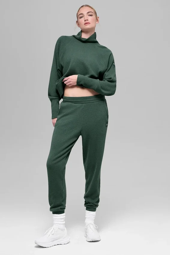 Pantalones jogger Waffle Weekend Escape - Verde trébol