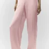 Pantalones Luminous de seda (corte regular) - Rosa champán