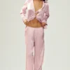 Pantalones Luminous de seda (largo) - Rosa champán