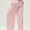 Pantalones Luminous de seda (largo) - Rosa champán