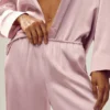 Pantalones Luminous de seda (largo) - Rosa champán
