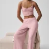 Pantalones rectos Dreamlight de talle medio - Rosa vintage