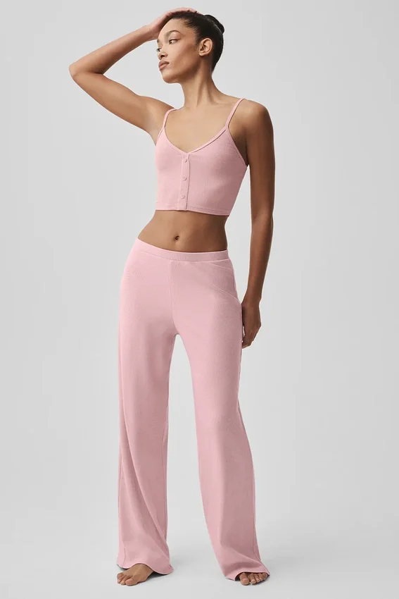 Pantalones rectos Dreamlight de talle medio - Rosa vintage