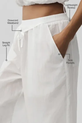 Pantalones Ripstop Electric de pierna recta – Blanco
