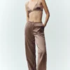 Pantalones Silk Luminous (corte regular) - Cacao alpino
