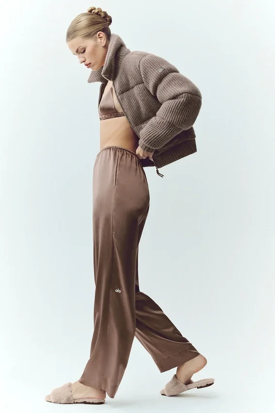 Pantalones Silk Luminous (corte regular) - Cacao alpino