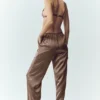 Pantalones Silk Luminous (corte regular) - Cacao alpino