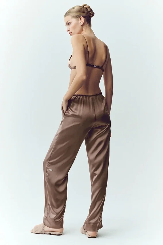 Pantalones Silk Luminous (corte regular) - Cacao alpino