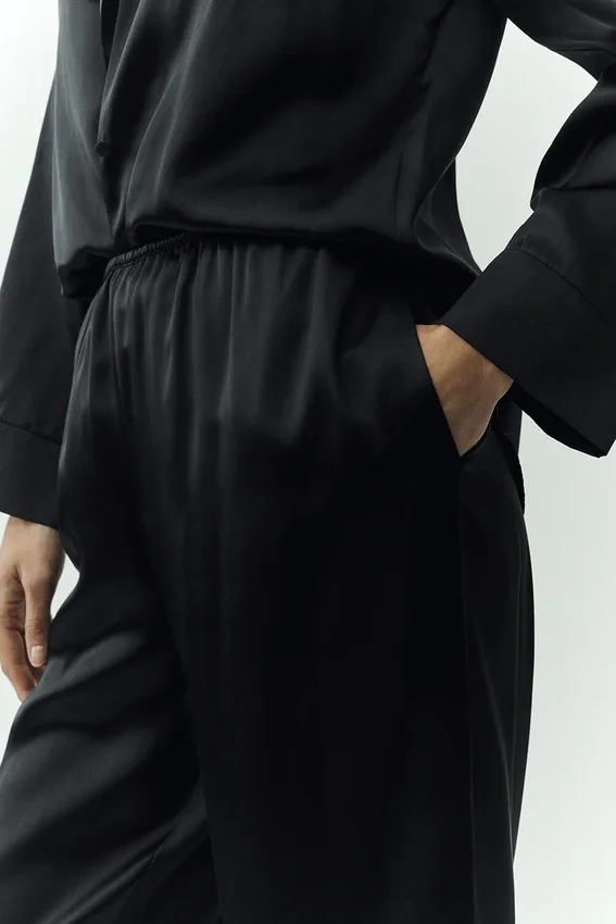 Pantalones Silk Luminous (largos) - Negro