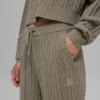 Pantalones Winter Bliss de punto trenzado - Cacao claro