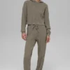 Pantalones Winter Bliss de punto trenzado - Cacao claro