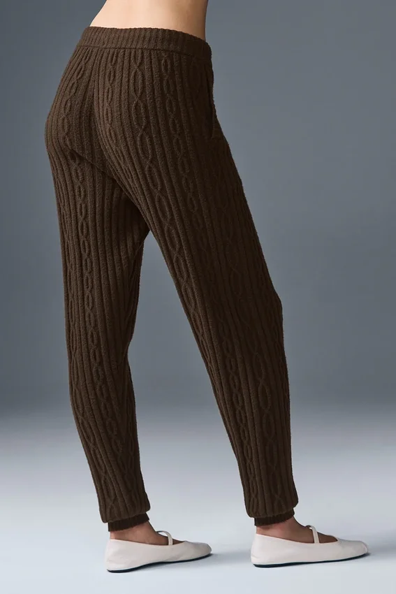 Pantalones Winter Bliss de punto trenzado - Espresso