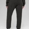 Pantalones Winter Bliss de punto trenzado - Gris jaspeado oscuro