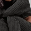 Pantalones Winter Bliss de punto trenzado - Gris jaspeado oscuro