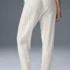Pantalones Winter Bliss de punto trenzado - Marfil