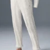 Pantalones Winter Bliss de punto trenzado - Marfil