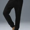 Pantalones Winter Bliss de punto trenzado - Negro