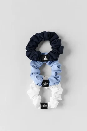 Paquete de 3 mini gomas para el cabello Fresh – Azul Provenza claro/Azul marino/Blanco