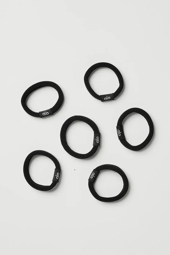 Paquete de 6 gomas de pelo que no enredan - Negro