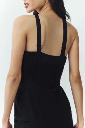 Peto Bunny Slope de mezcla de lana – Negro