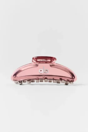 Pinza de acrílico con efecto ilusión – Rosa vintage/cromado