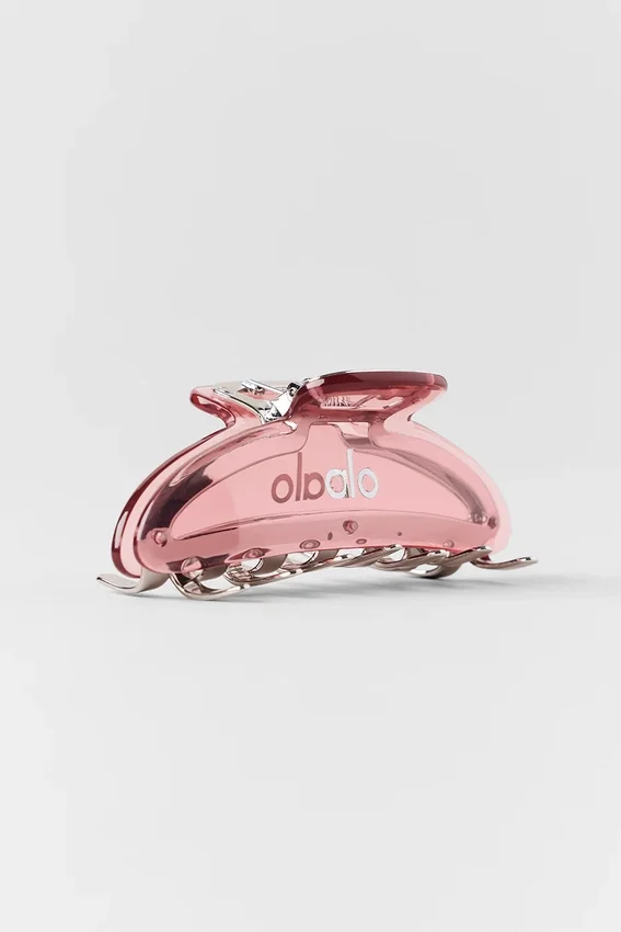 Pinza de acrílico con efecto ilusión - Rosa vintage/cromado