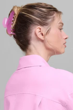 Pinza tipo garra Effortless (paquete de 2) – Rosa corazón de caramelo/Rojo brillante