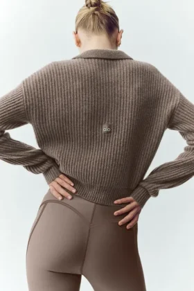 Polo de cachemira Northstar – Cacao alpino jaspeado