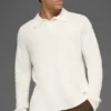 Polo de manga larga de punto texturizado - Marfil
