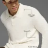 Polo de manga larga de punto texturizado - Marfil