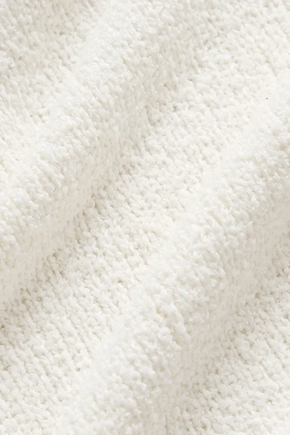 Polo de manga larga de punto texturizado - Marfil