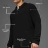 Polo de manga larga de punto texturizado - Negro