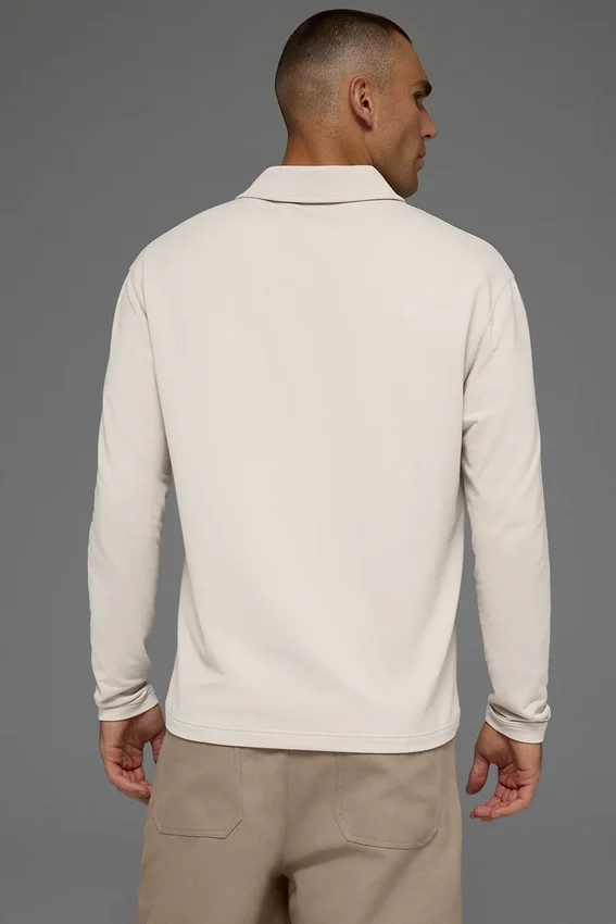 Polo de manga larga Double Take - Hueso
