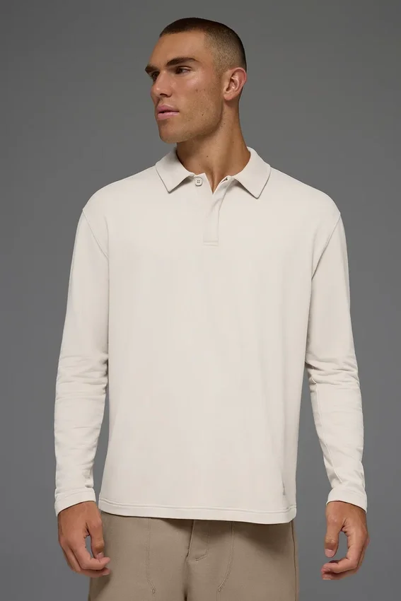 Polo de manga larga Double Take - Hueso