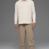 Polo de manga larga Double Take - Hueso