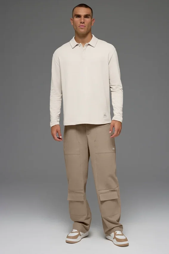 Polo de manga larga Double Take - Hueso