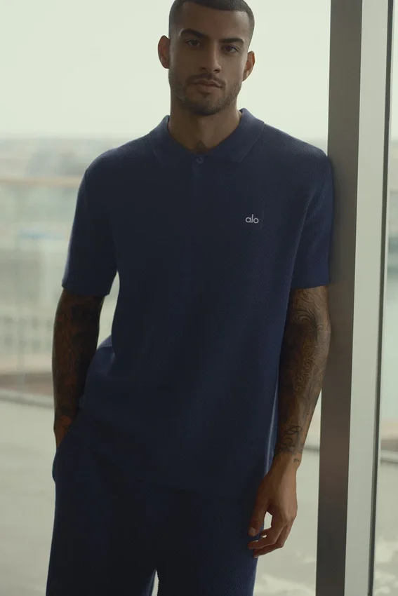 Polo de punto tipo jersé Sports Club - Azul marino