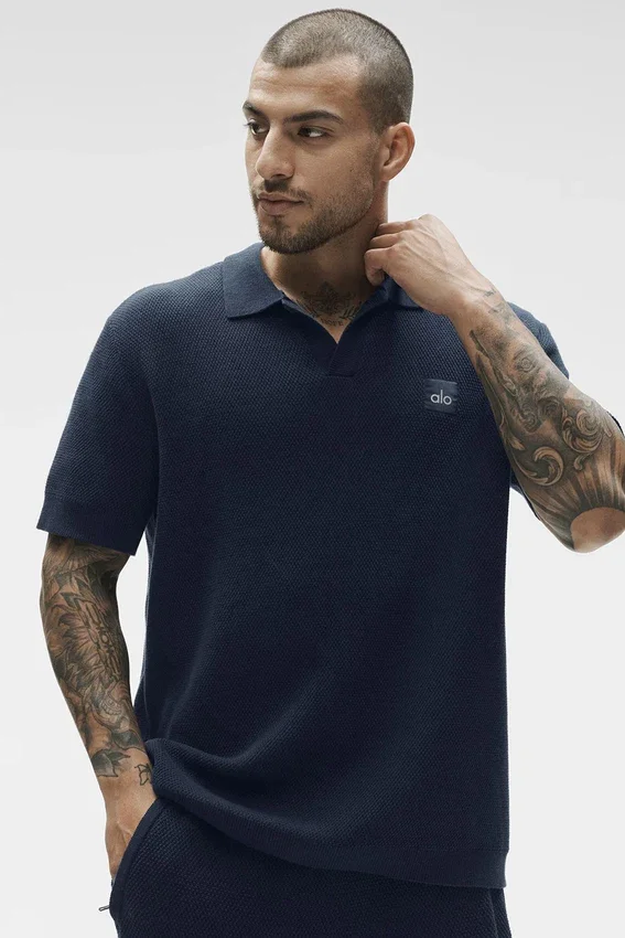 Polo de punto tipo jersé Sports Club - Azul marino