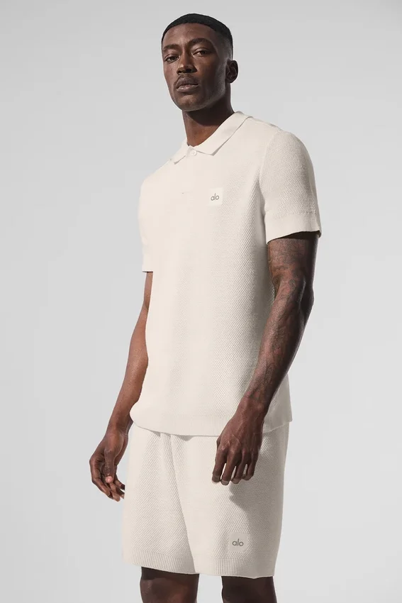 Polo de punto tipo jersé Sports Club - Marfil