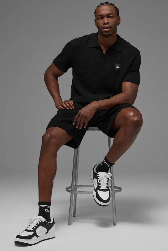 Polo de punto tipo jersé Sports Club - Negro