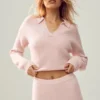 Pantalón corto de cachemira High-Waist Embrace - Rosa escarchado