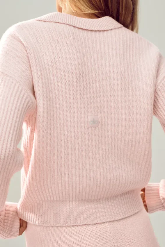 Polo Northstar de cachemira - Rosa escarchado