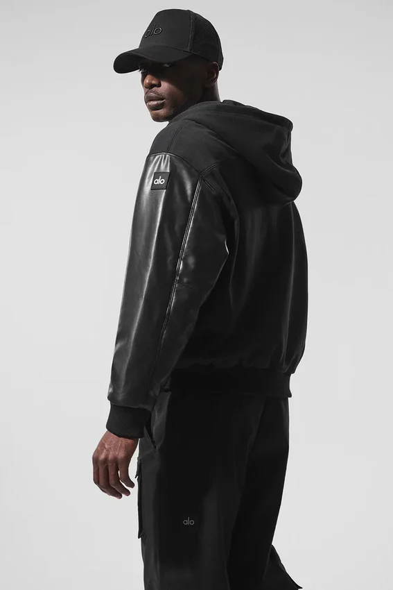 Seleccionar chaqueta bomber con capucha - Negro