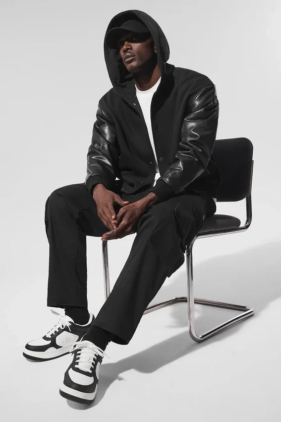 Seleccionar chaqueta bomber con capucha - Negro