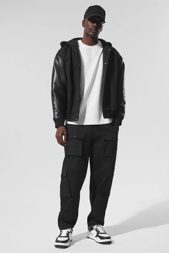 Seleccionar chaqueta bomber con capucha - Negro