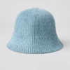 Sombrero cloche de punto de mezclilla - Azul celeste/Azul celeste oscuro