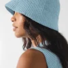 Sombrero cloche de punto de mezclilla - Azul celeste/Azul celeste oscuro