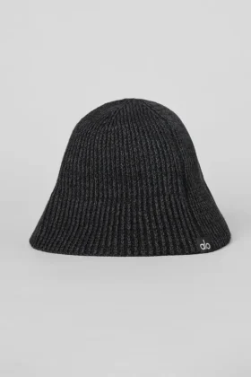 Sombrero cloche de punto denim – Negro/Antracita