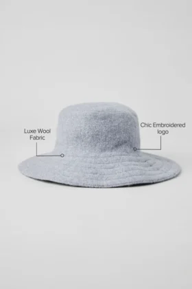 Sombrero de lana merino — Gris jaspeado difuso